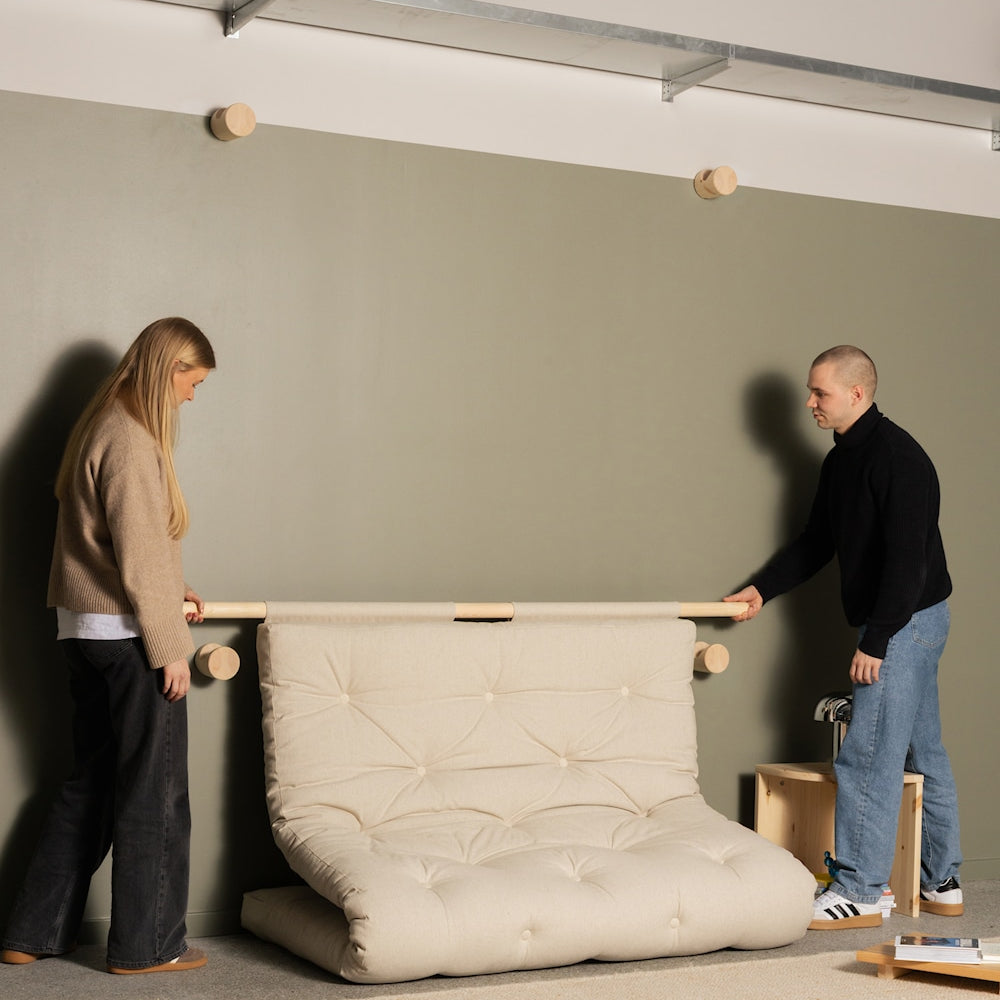 
                      
                        Hooked Sovesofa 135 x 200 Natural
                      
                    
