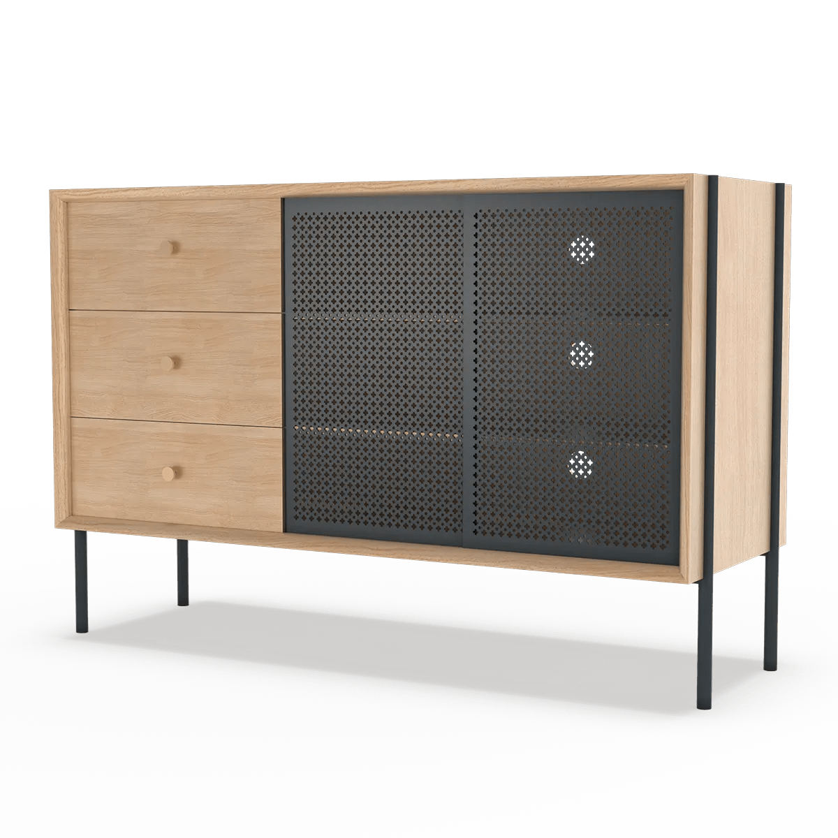 
                  
                    Hartô Design Skjenk Gabin High Sideboard Skjenk Eik/Skifergrå
                  
                