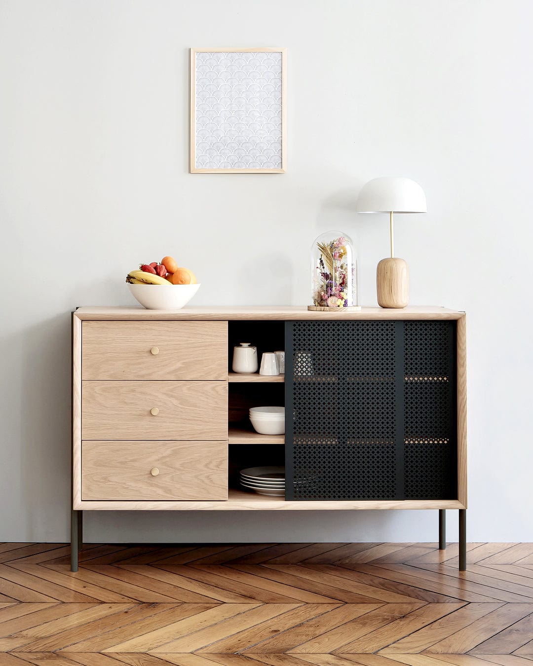 
                  
                    Hartô Design Skjenk Gabin High Sideboard Skjenk Valnøtt/Skifergrå
                  
                