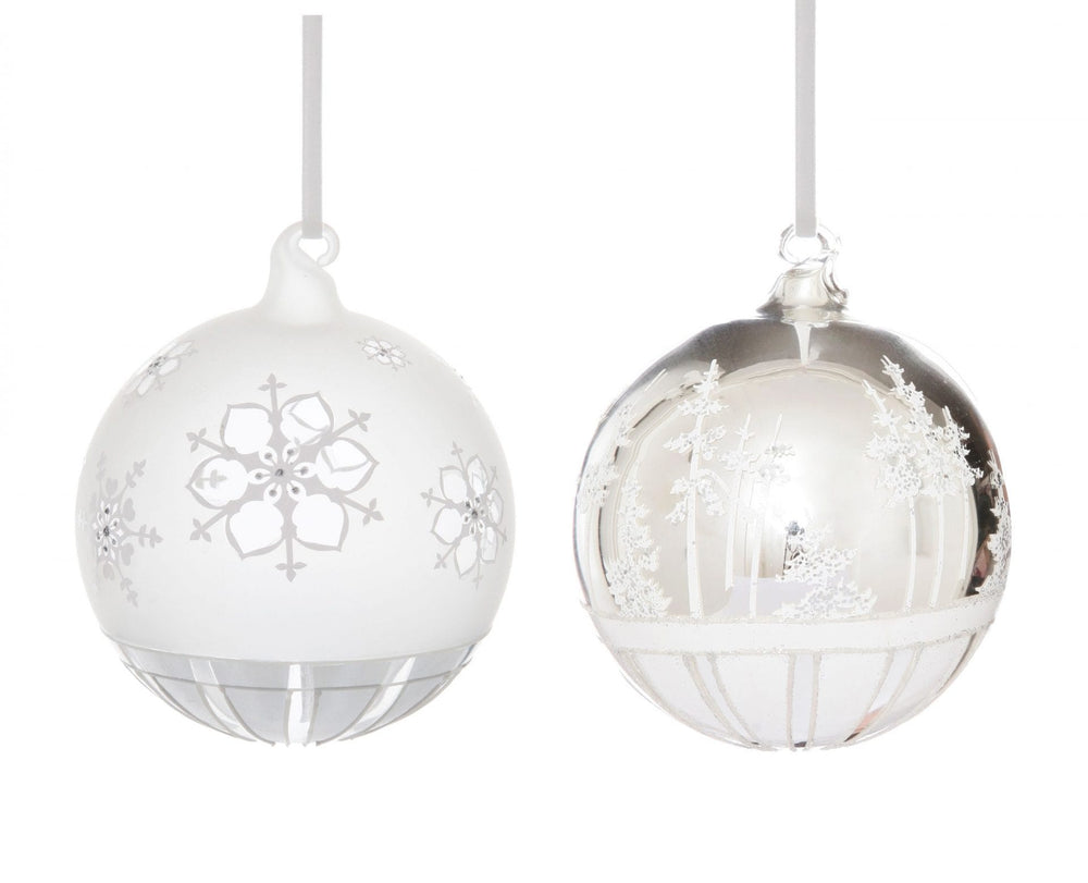 Jette Frölich Design Julepynt Julekuler vinterskog glass 2pk