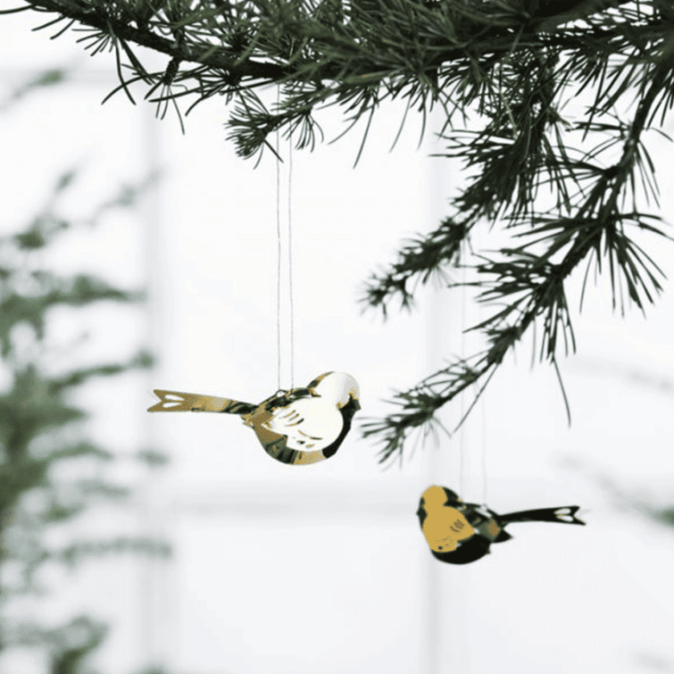Jette Frölich Design Julepynt Miniatyr fugler gull