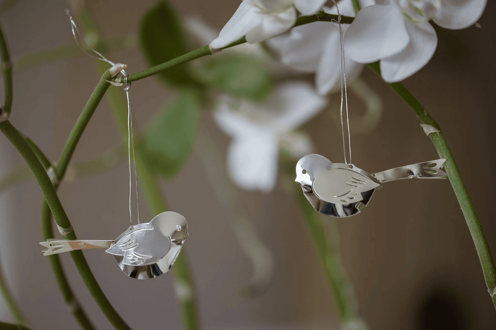 Jette Frölich Design Julepynt Miniatyr fugler sølv