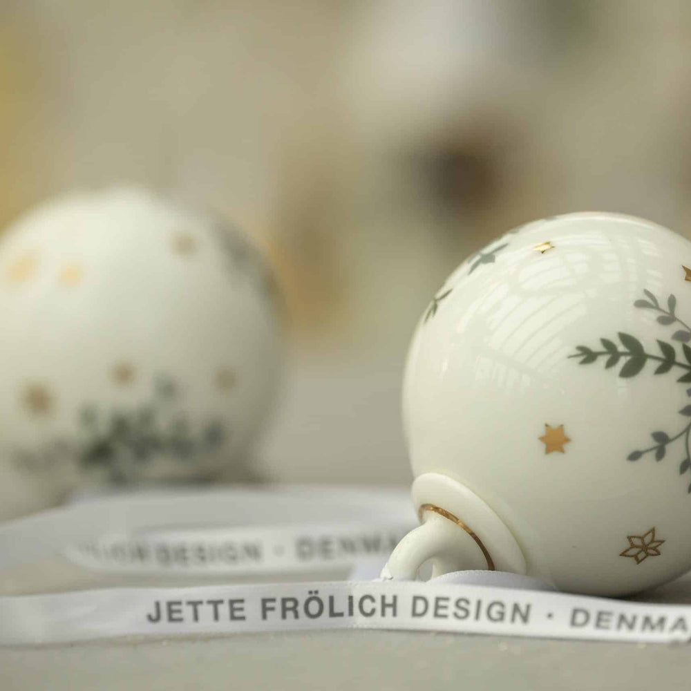 Jette Frölich Design Julepynt Vinterstjerner Julekule porselen